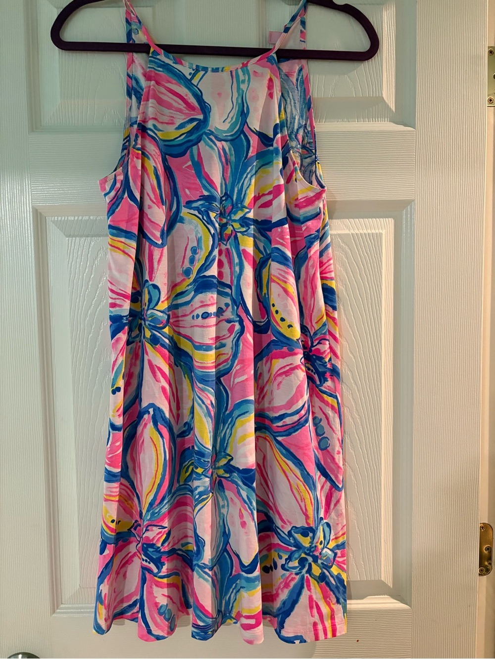 Lilly Pulitzer Pink Floral Tassel Swing Dress Small